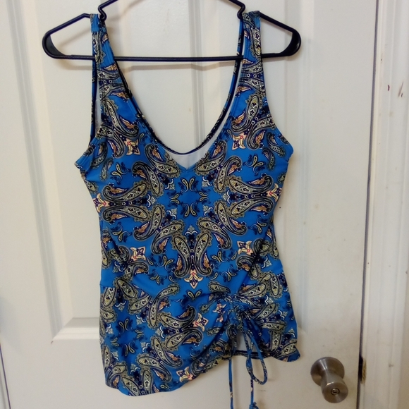 FLORYDAY Blue Paisley Women's Top PRE-OWED SIZE LARGE - Picture 4 of 5